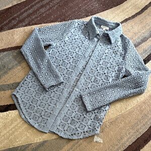 Mimosa Light Blue Lace Top